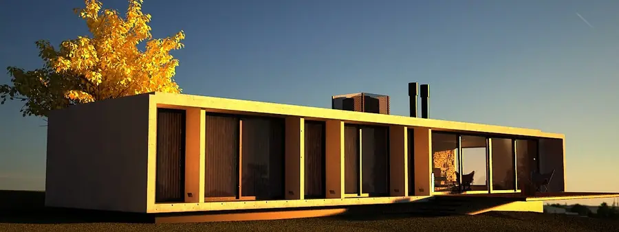Invernón Arquitectos — La galería al atardecer